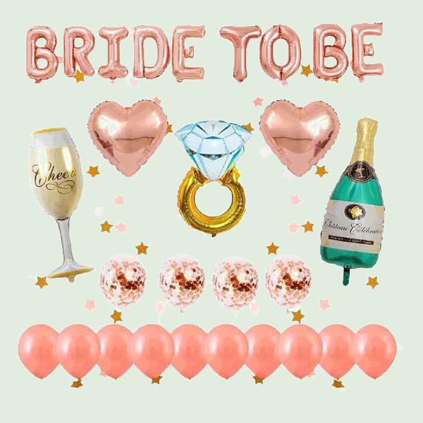 Team Bride Ballons und Accessoires im Set